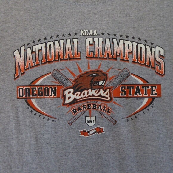 Oregon State Shirt Men's Small Gray 2006 NCAA Baseball National Champions Div. 1 - Picture 2 of 7